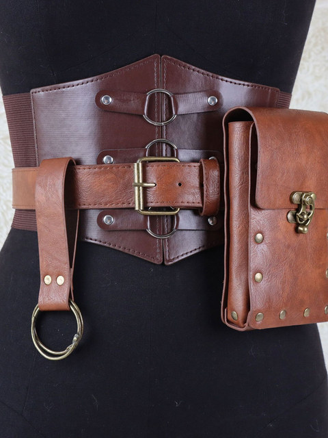 Medieval Retro Fashion Tight-Fitting Wide Waistband Women's Drawstring Belt European and American Court Corset Belt