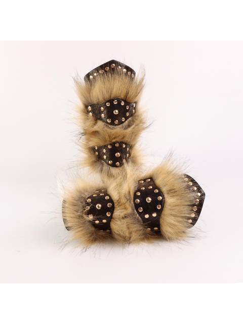 Medieval Plush Leather Spliced Wrist Guards Men's Punk Arm Guards Cosplay Stage Costume Props