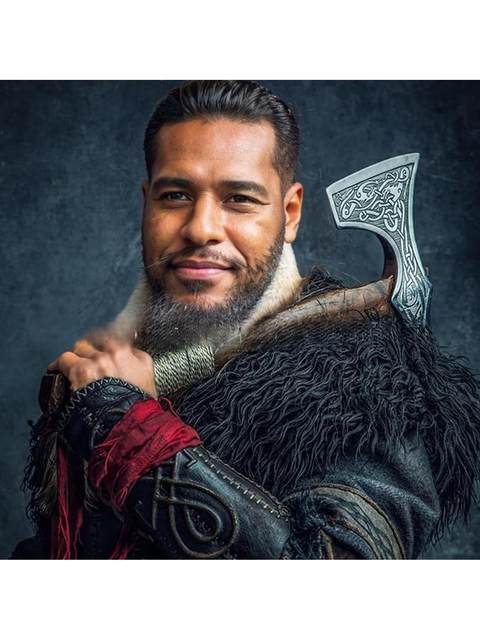Men's Viking Warrior Fur Collar Cape Shawl Medieval Faux Fur Halloween Costume Fur Performance Costume