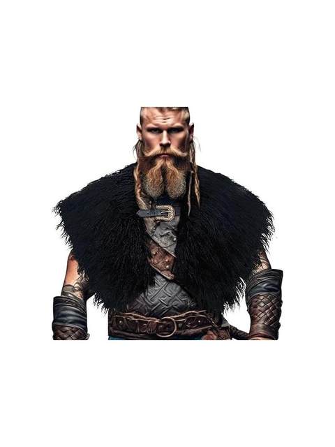 Men's and Women's Viking Fur Shawls, Medieval Faux Fur Cloaks, Renaissance Costume Accessories