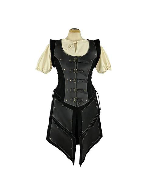 Medieval Retro Court Men's and Women's Clothing, Waist-Cinching Long Skirts, Armor, Halloween Performance Cosplay Clothes and Armor