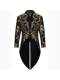 Halloween European and American Fashion Men's Gothic Steampunk Tailcoat Jacket Black Brocade Satin Wedding Coat