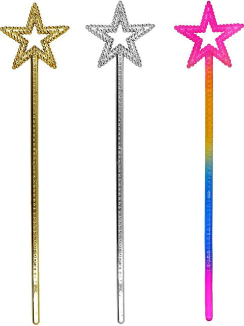 Halloween Children's Performance Props Colorful Five-Pointed Star Plastic Magic Wand Cosplay Five-Pointed Star Magic Wand