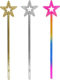 Halloween Children's Performance Props Colorful Five-Pointed Star Plastic Magic Wand Cosplay Five-Pointed Star Magic Wand