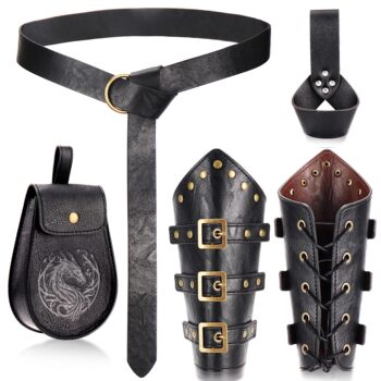 Medieval Viking Renaissance Belt Retro Wristband Halloween Cosplay Costume Dress-Up Waist Bag