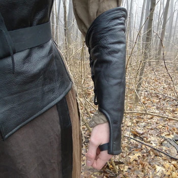 New Foreign Trade Medieval Long Gloves, Retro Lace-Up Wrist Guards, Arm Guards, Steampunk Gothic Hand Guards