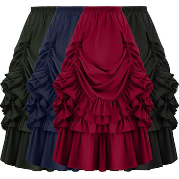 Amazon Women's Vintage Victorian Half-Skirt Performance Costume Cos Outfit Gothic Style Half-Length Skirt