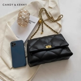Официальный сайт Candy&Kenny, маленькая квадратная женская сумка премиум-класса с ромбической цепочкой, новинка 2025 года, универсальная сумка через плечо через плечо