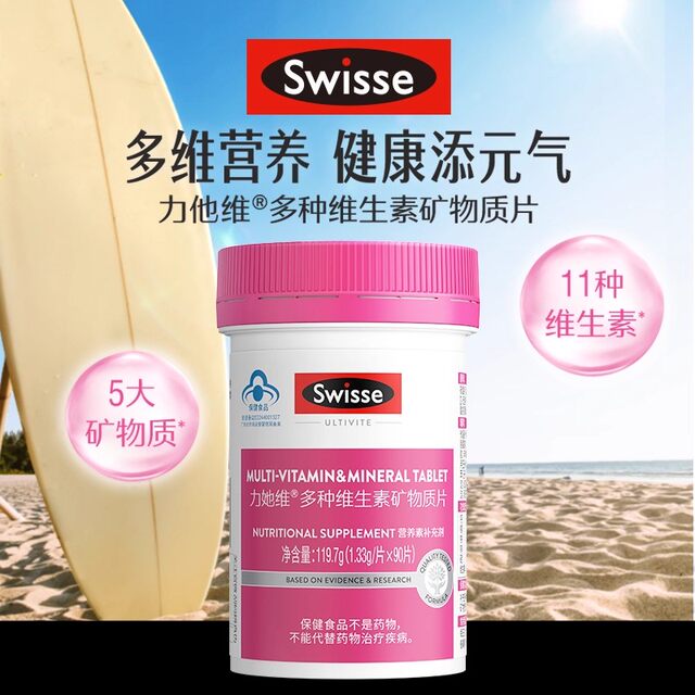Swisse Women's Multivitamin Supplement Contains Multiple Vitamins, Minerals, Niacinamide, and Folic Acid