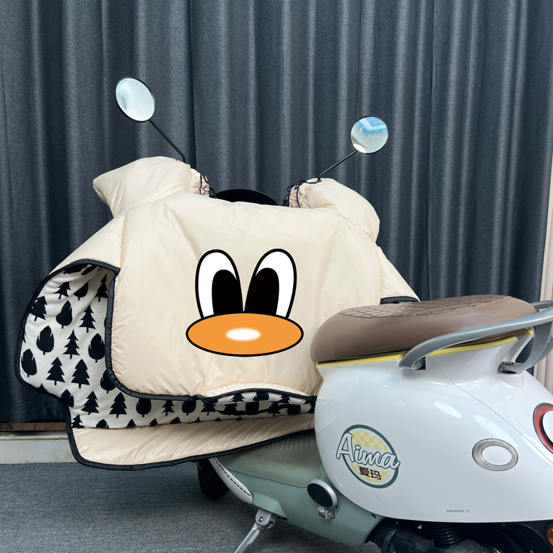 Flannel electric car wind shield by winter gush thickened small vehicle Battery Motorcycle Windproof Hood 2023 New-Taobao