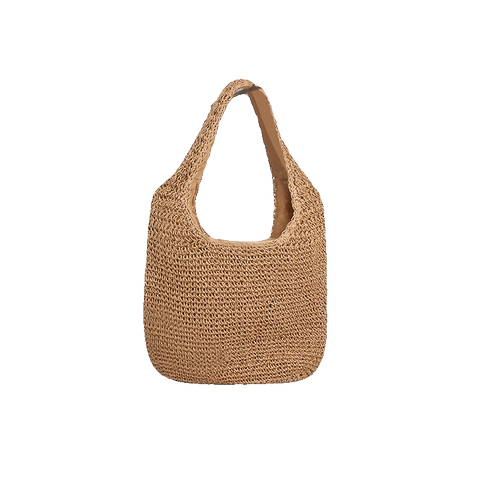 Соломенная вместительная и большая сумка на одно плечо