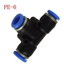 50 pcs PE-6 Pneumatic fittings 6mm tee fitting push in qu