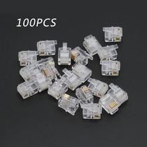 100pcs RJ12 6P6C Modular Cable Head Telephone Connectors Cry