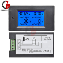 20A 50A 100A AC 80-260V DC 6.5-100V LCD Digital Voltmeter Am