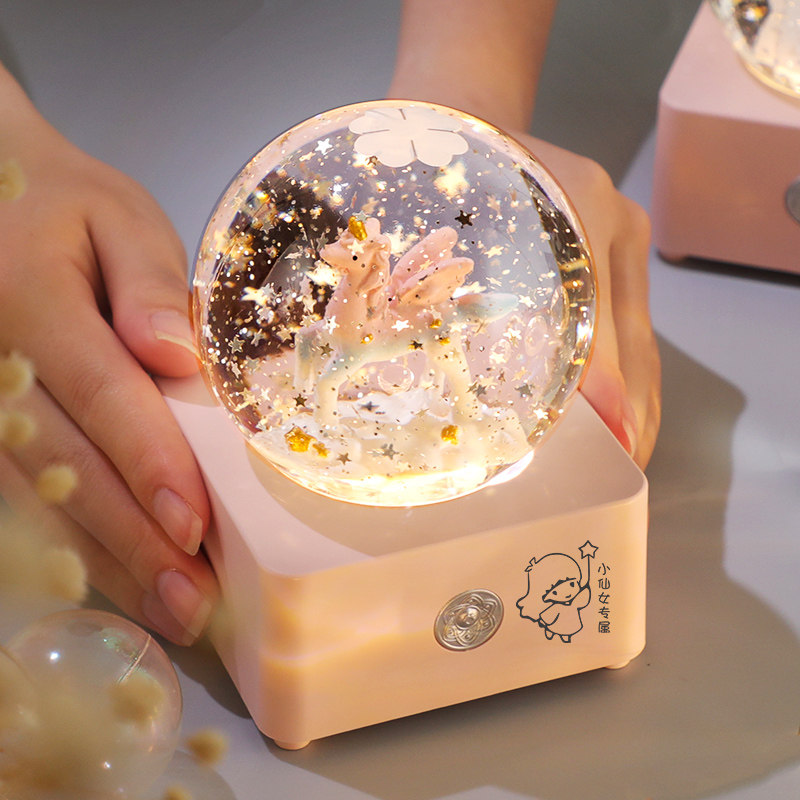 Birthday Gift Water Crystal Ball Send Girl Girlfriends Senior Sensation Christmas Practical Unicorn Small Swing Piece-Taobao