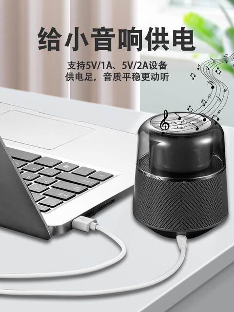 Desk Lamp Small Fan Round Hole Charging Cable 3.5mm Round Head Universal Suitable for Luna Facial Cleanser Speaker Electric Toothbrush USB to Dc3.5 Lunamini2 Power Cord 5V Data Cable Facial Cleanser