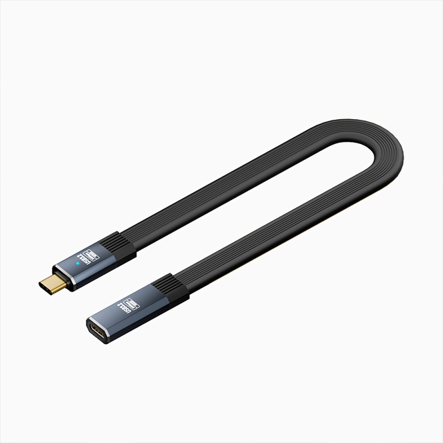 Type-C Extension Cable Male to Female Usb3.2 Flexible Flat Data Cable 20Gbps Charging Video Transmission Hard Drive Enclosure iPhone 15 /16 Mobile Phone Computer Docking Station Switch Base Adapter Cable
