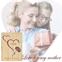 Wooden Greeting Card Letter Heart Patterns Handmade Cards