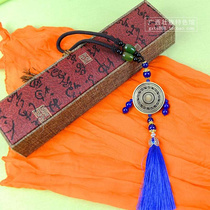 Pendant copper handmade tassel double-sided copper old short gift style rope classmate colleagues drum outside Zhuang art drum product Guangxi