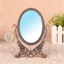 ALINA Desktop Metal Student Mirror Eurostyle Retro Bifacial Dresser Portable Makeup Mirror Cute Princess Mirror