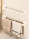 Cream-Colored Suction Cup Towel Rack, No-Drill Towel Bar for Bathroom, Toilet Storage Hanging Rod, Wall-Mounted Bathroom Shelf