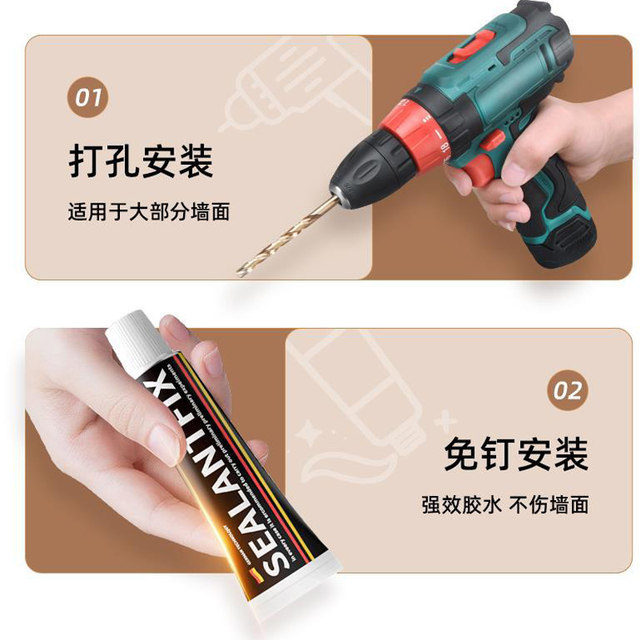 2026 New Model Bathroom Storage Towel Rack, No-Drill Storage Rack, Space Aluminum Toilet Bathroom Towel Rack