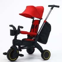 Infants and toddlers can ride on a pedal tricycle a large outdoor baby child girl child artifact girl
