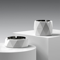 Creative personality Nordic ins cement stainless steel ashtray simple industrial style high-end home living room customization
