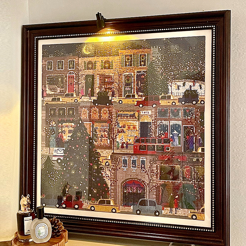 Winter Light Puzzle Photo Frame Small Lamp Galison Series 500-Piece Adult Version Wooden Christmas Toy Educational Building Blocks