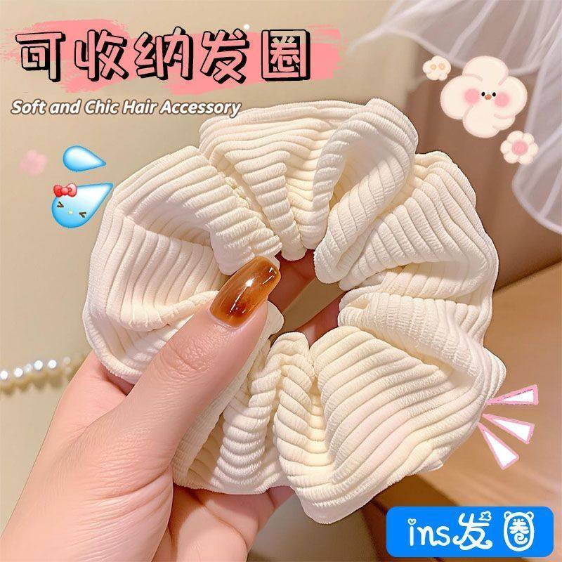 The Same Style as on Xiaohongshu, a Hair Tie with a Zipper That Can Hide Things, a Way to Hide Money, a Gift for Your Girlfriend, a Large Scrunchie Hair Accessory Gift