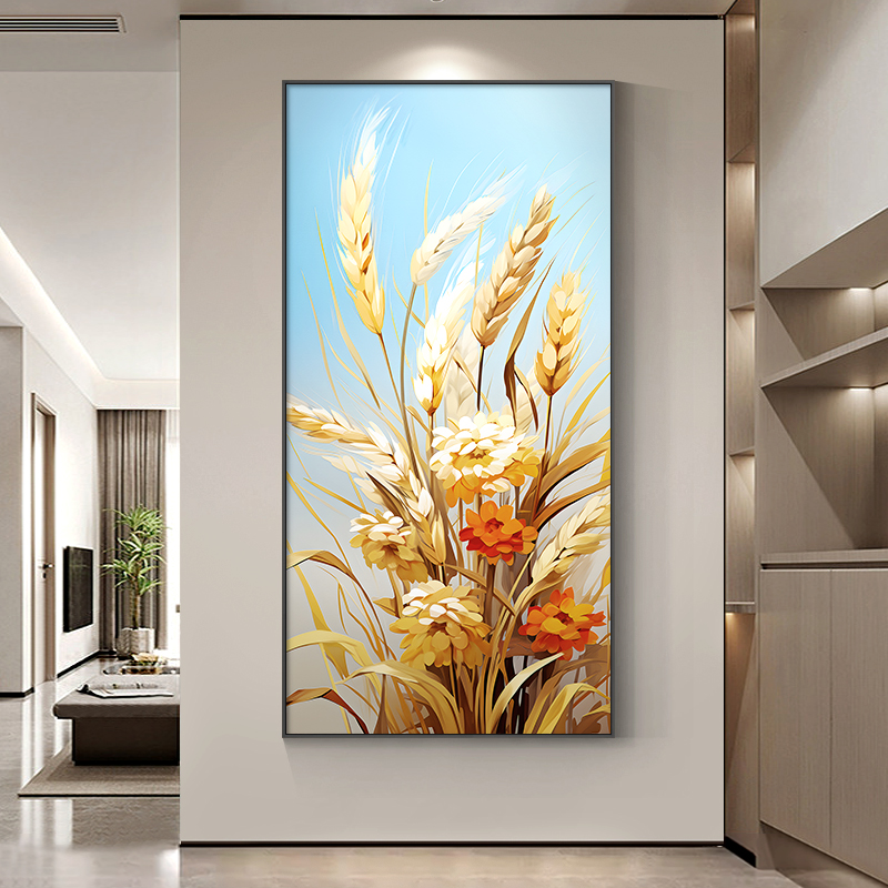 Pure Hand Painted Large Fen Oil Painting Village Hyun Guan Hung Painting Living Room Decoration Painting Advanced Sensual Rice Harvest Fresco Modern Minimyo-Taobao