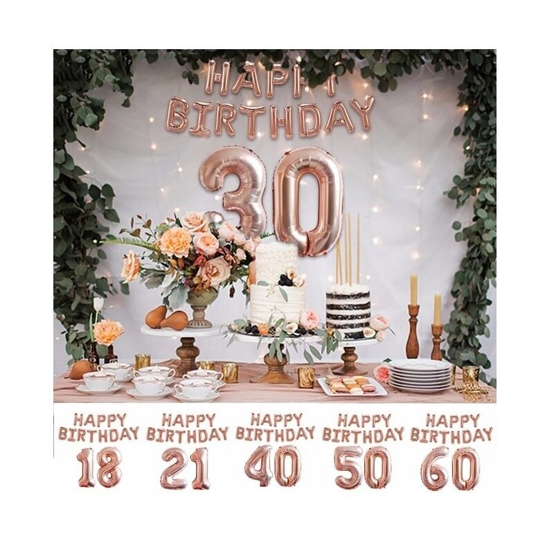 ハッピーバースデー装飾用ホイルバルーン、40インチ大型数字ホイルバルーンセット