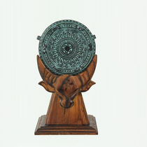 High-quality 22cm Guangxi bronze bull-headed bronze drum ethnic handicrafts great gifts