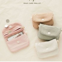 Korean style canvas wallet small fresh forest buckle business card ticket bag coin purse female lipstick lipstick storage bag
