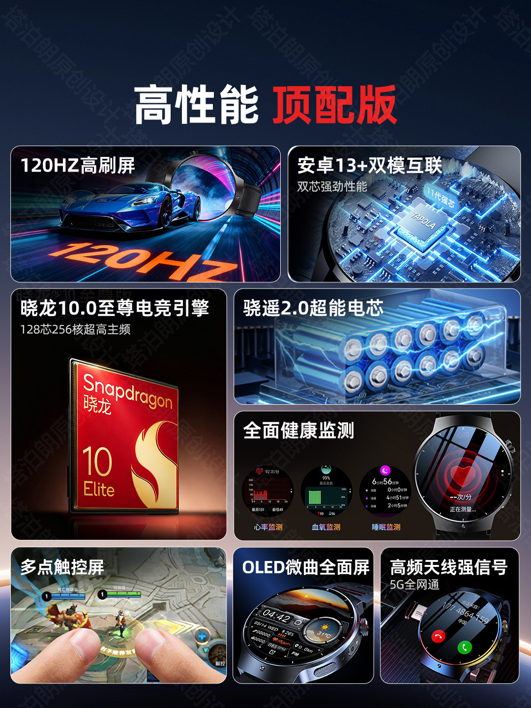 [Comparable to a Smartphone] High-End New 5g Card-Insertable Smart Phone Watch for Adults, Can Download Apps, Cutting-Edge Technology, Multifunctional Men's Wifi Bluetooth Gaming Internet Official Sports Phone Bracelet