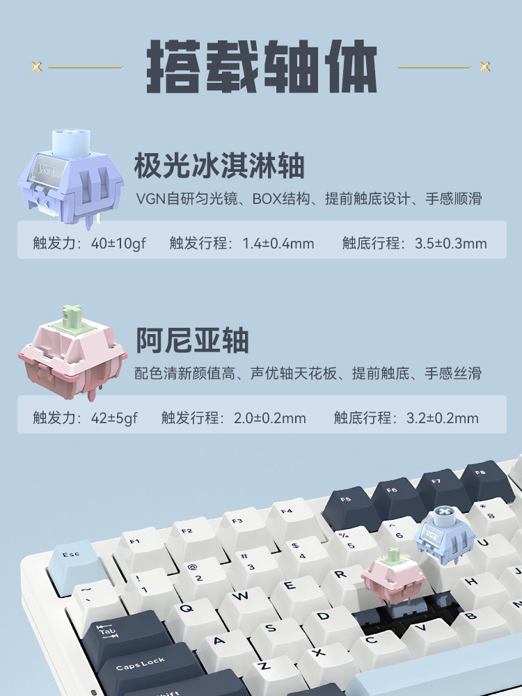 Vgn S99 Customized Mechanical Keyboard Bluetooth Wireless Three-Mode Universal for Desktop Computers, Dedicated for Gaming and E-Sports