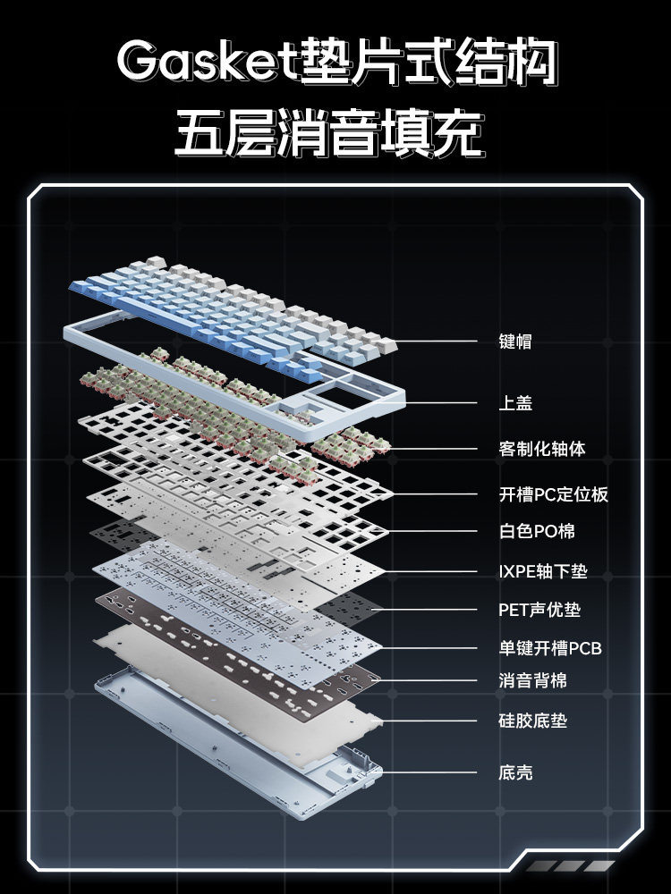 Vgn V87Pro Three-Mode Wireless Bluetooth Customized Rgb Gaming Mechanical Keyboard with Mahjong Sound