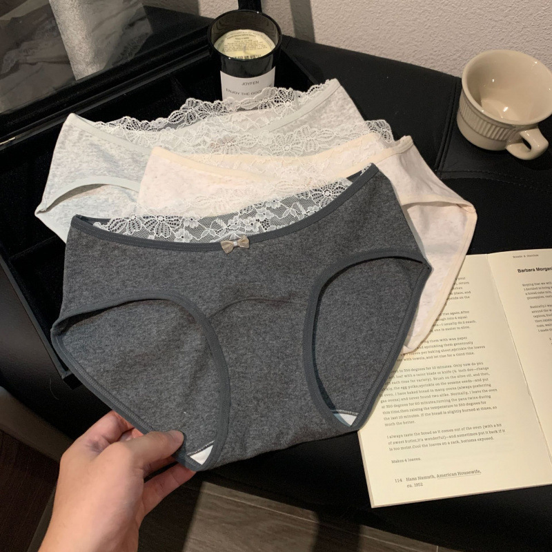 Japanese-Style Autumn and Winter Underwear for Women, Sexy Plus-Size Lace Cotton Panties for Curvy Women, Pure Cotton Crotch Briefs, Women's Triangle Panties Japanese-Style Autumn and Winter Underwear for Women, Sexy Plus-Size Lace Cotton Panties for Curvy Women, Pure Cotton Crotch Briefs, Women's Triangle Panties