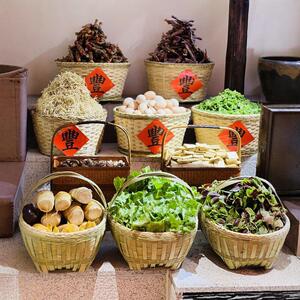 Hot Pot Restaurant Display Baskets for Placing Dry Goods, Antique-Style Bamboo Woven Baskets, Vegetable Bamboo Baskets f