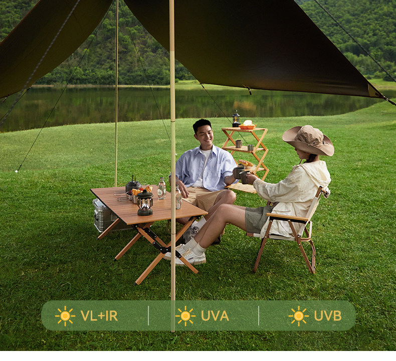 Атриум picnicamp天幕帐篷户外露营遮阳棚便携黑胶防晒防雨涂银四角幕布