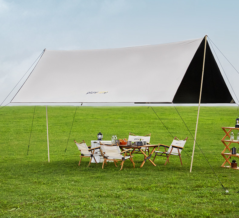 Атриум picnicamp天幕帐篷户外露营遮阳棚便携黑胶防晒防雨涂银四角幕布
