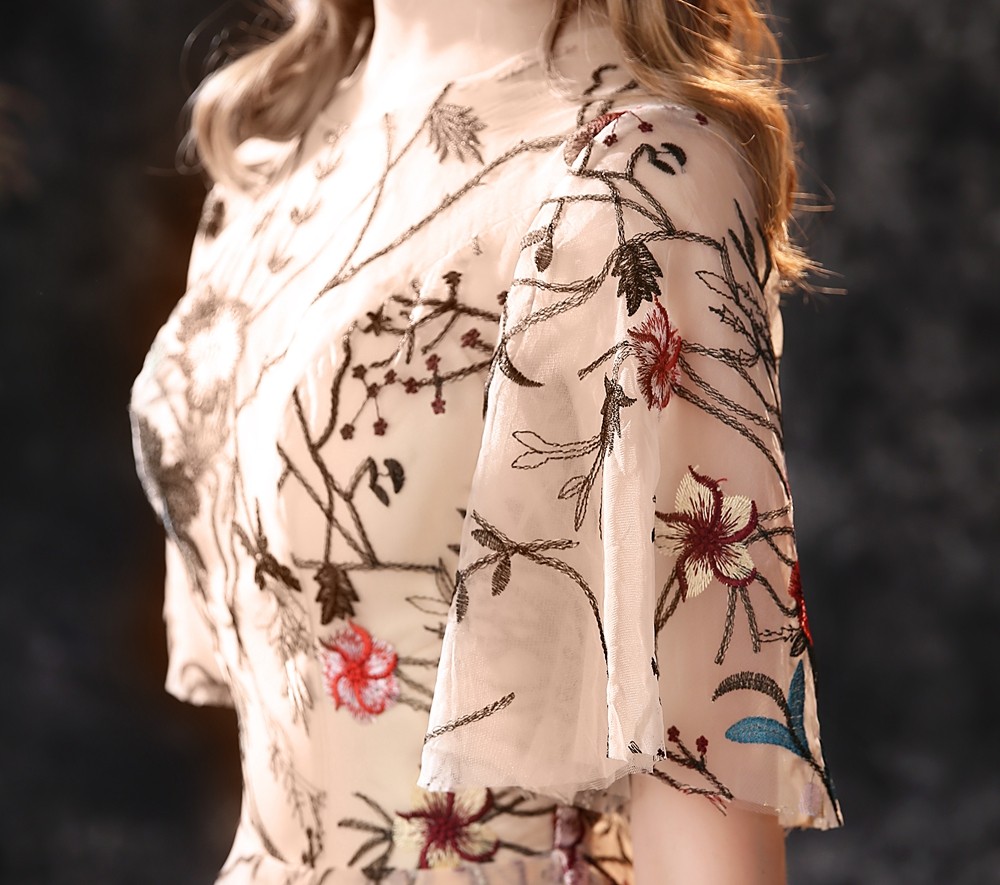 Изоляция для проводов floral embroidery evening dresses  long dress colorful tulle