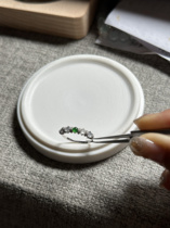 18k jadeite ice sun green black ice egg noodle ring 13 rings inner diameter 16 8