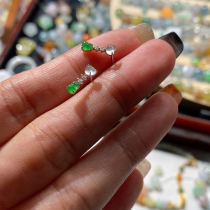 18k high ice glass love green gourd earrings buyout price