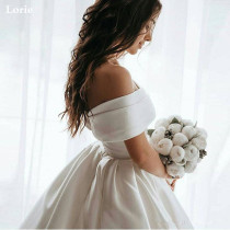 LORIE Princess Wedding Dresses Satin Vintage Off The Shoulde