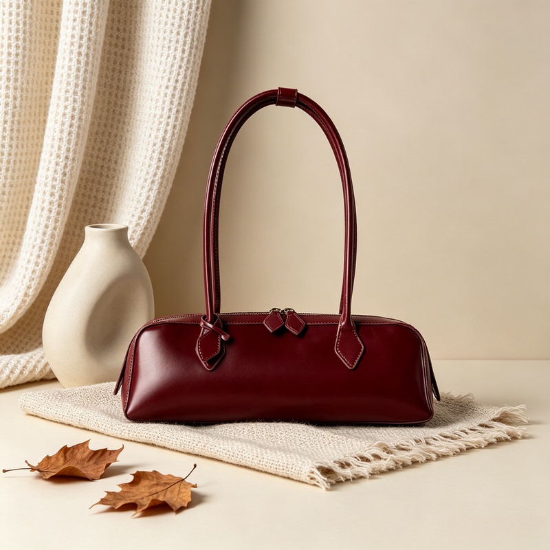 French Baguette Underarm Bag, Vintage Bag, Crossbody Bag, New Niche Handbag, Boston Bag for Women, Genuine Leather Fashion Shoulder Bag French Baguette Underarm Bag, Vintage Bag, Crossbody Bag, New Niche Handbag, Boston Bag for Women, Genuine Leather Fashion Shoulder Bag