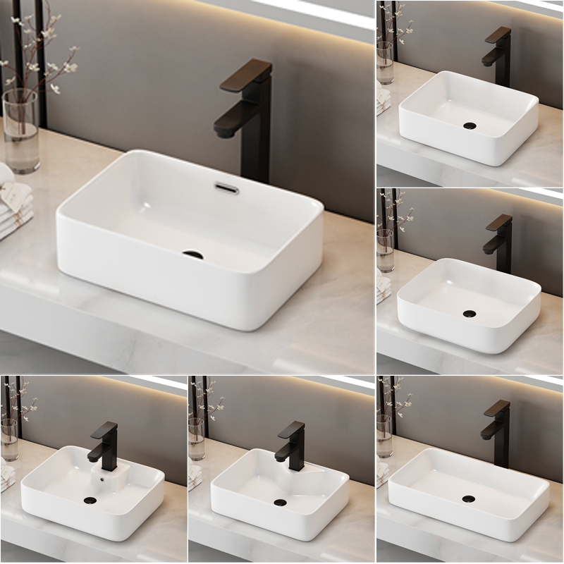 Terrace Basin Washbasin Toilet Ceramic Washbasin Art Small Terrace Basin Balcony Square Round Single Basin Home-Taobao