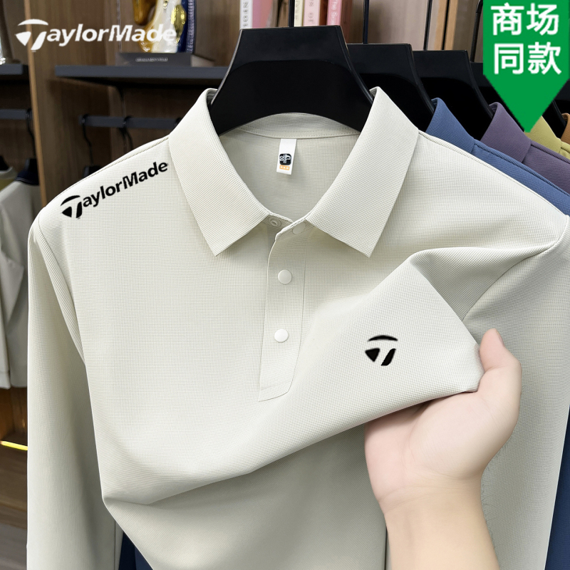 Taylormade Golf High-End Sports Polo Shirt Spring and Autumn Outdoor Casual Thin Long-Sleeved Men's T-Shirt
