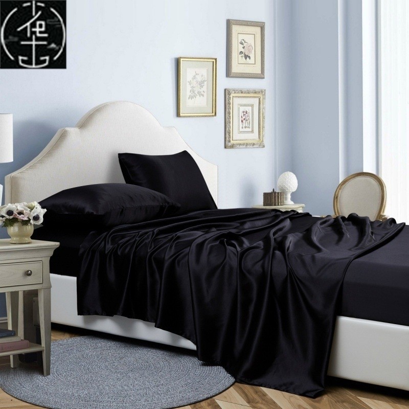 stain silk bedsheet sets fitted bed sheet set bedding coverTaobao