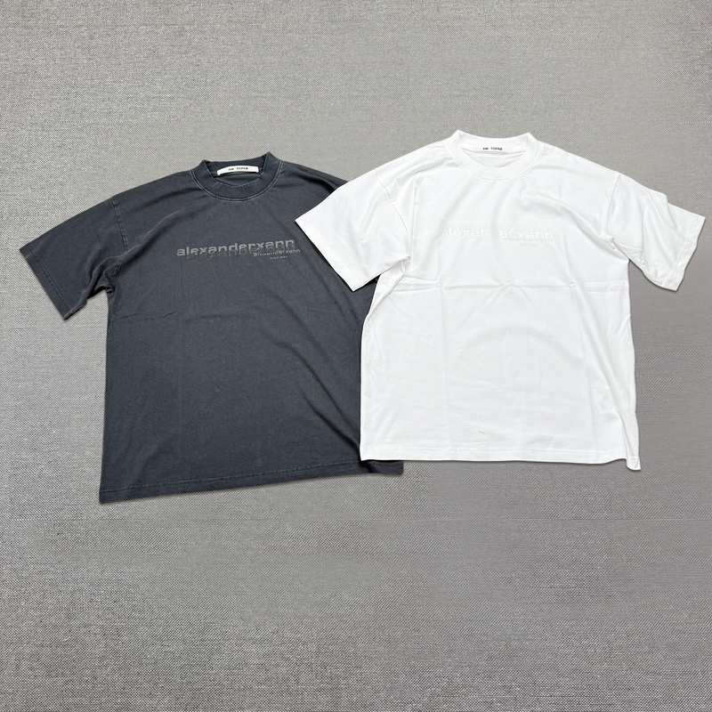 Aw King 25Ss Overlapping Letter Print Unisex Couple Style Oversized Small Neckline Short-Sleeve T-Shirt Trendy Aw Topnb Aw King 25Ss Overlapping Letter Print Unisex Couple Style Oversized Small Neckline Short-Sleeve T-Shirt Trendy Aw Topnb